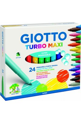 Giotto Turbo Maxi Πλενόμενοι Μαρκαδόροι Ζωγραφικής Χονδροί σε 24 Χρώματα
