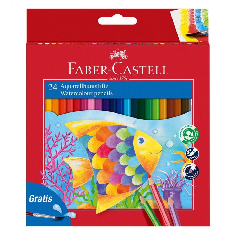 Faber-Castell Aquarell Σετ Ξυλομπογιές 24τμχ & Πινέλο (114425) Faber-Castell Aquarell Σετ Ξυλομπογιές 24τμχ & Πινέλο (114425)