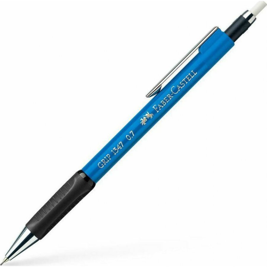 Faber-Castell Grip Μηχανικό Μολύβι 0.7mm με Γόμα Light Blue 1347 Faber-Castell Grip Μηχανικό Μολύβι 0.7mm με Γόμα Light Blue 1347
