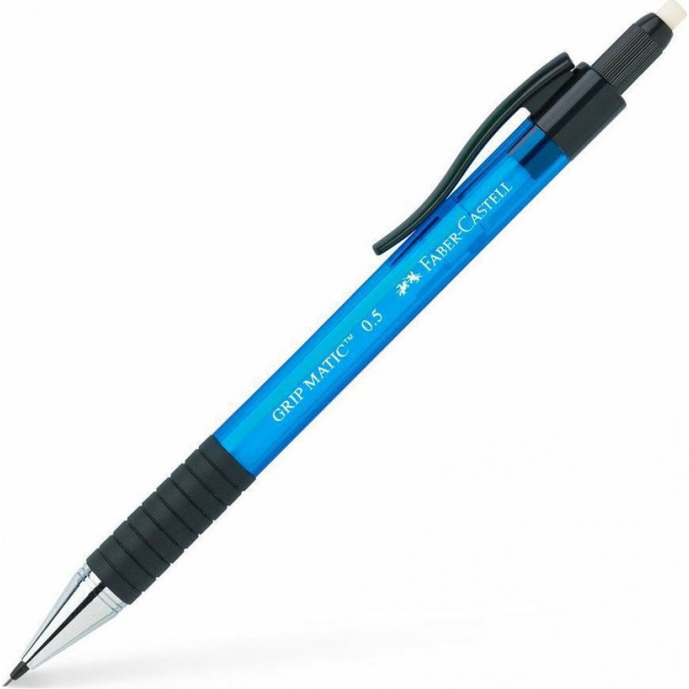 Faber-Castell Gripmatic Μηχανικό Μολύβι 0.5mm με Γόμα σε Μπλε Χρώμα Faber-Castell Gripmatic Μηχανικό Μολύβι 0.5mm με Γόμα σε Μπλε Χρώμα