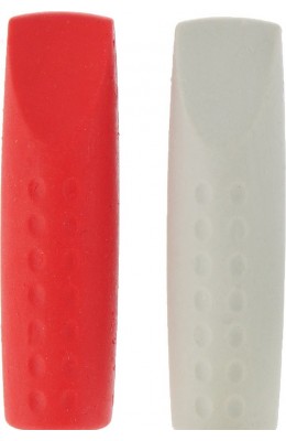 Faber-Castell Σετ Γόμες για Μολύβι Καπάκι  Κόκκινο-Γκρι/Μπλε-Γκρι (187001)