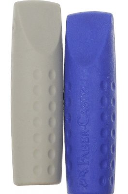 Faber-Castell Σετ Γόμες για Μολύβι Καπάκι  Κόκκινο-Γκρι/Μπλε-Γκρι (187001)