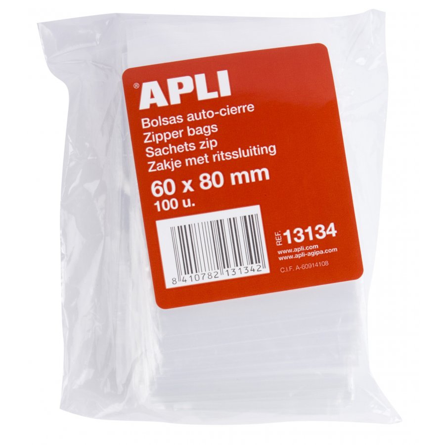 Apli Zipper Bag 60X80mm Σακούλα 100 τεμ (13134) Apli Zipper Bag 60X80mm Σακούλα 100 τεμ (13134)