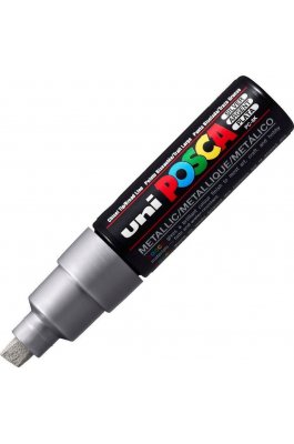 Uni-Ball Posca Ανεξίτηλος Μαρκαδόρος 8mm Ασημί (PC8K)