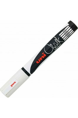 Uni-Ball Chalk Marker Μαρκαδόρος Υγρής Κιμωλίας Λευκό 1.8-2.5mm (PWE5M)