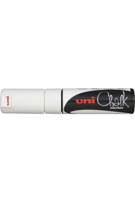 Uni-Ball Chalk Marker Μαρκαδόρος Υγρής Κιμωλίας Λευκό 8.0mm (PWE8K)