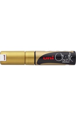 Uni-Ball Chalk Marker Μαρκαδόρος Υγρής Κιμωλίας Χρυσό 8.0mm (PWE8K)
