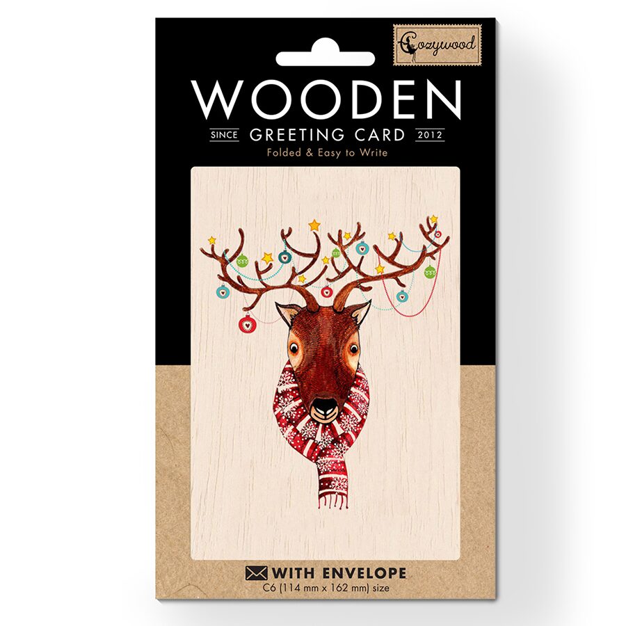 Cozywood Ξύλινη Ευχετήρια Κάρτα: Ελάφι Rudolph (ATV062) Cozywood Ξύλινη Ευχετήρια Κάρτα: Ελάφι Rudolph (ATV062)