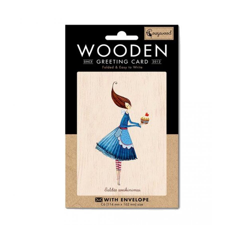 Cozywood Ξύλινη Ευχετήρια Κάρτα: Κεκάκι (ATV129) Cozywood Ξύλινη Ευχετήρια Κάρτα: Κεκάκι (ATV129)