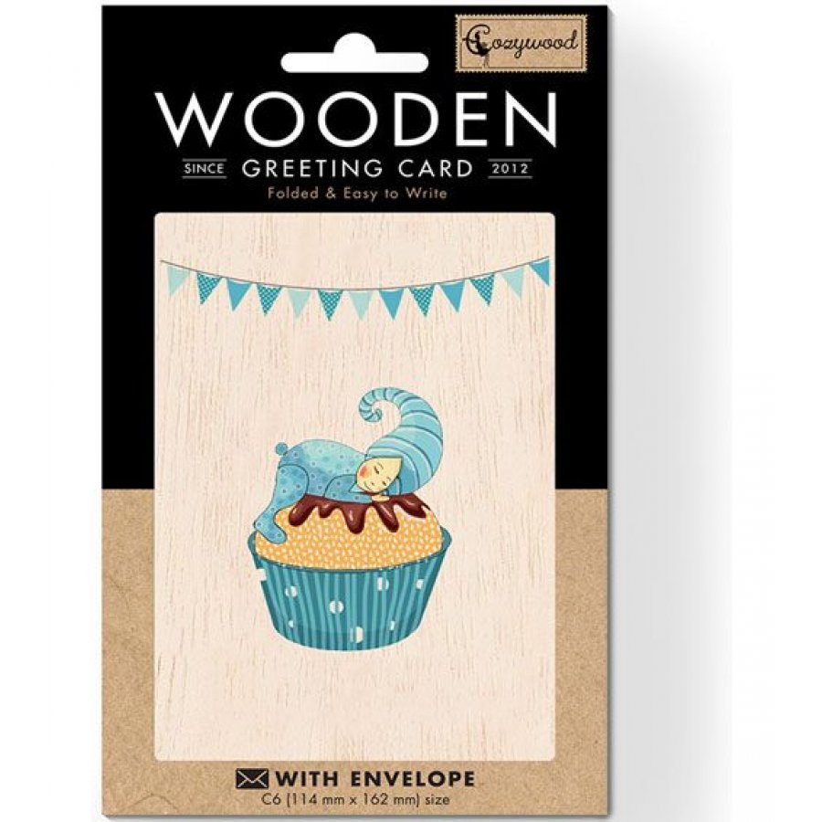 Cozywood Ξύλινη Ευχατήρια Κάρτα: Μπλε Cupcake (ATV146) Cozywood Ξύλινη Ευχατήρια Κάρτα: Μπλε Cupcake (ATV146)