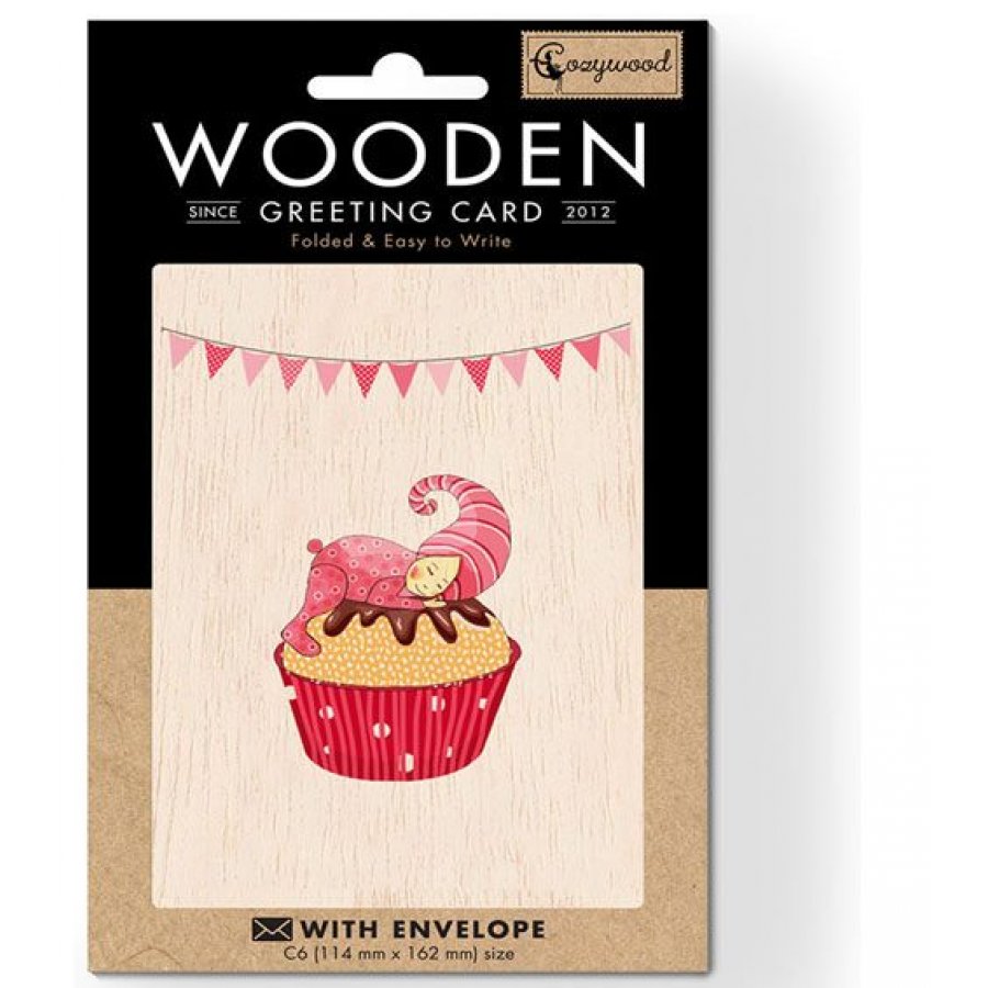 Cozywood Ξύλινη Ευχετήρια Κάρτα: Ροζ Cupcake (ATV147) Cozywood Ξύλινη Ευχετήρια Κάρτα: Ροζ Cupcake (ATV147)