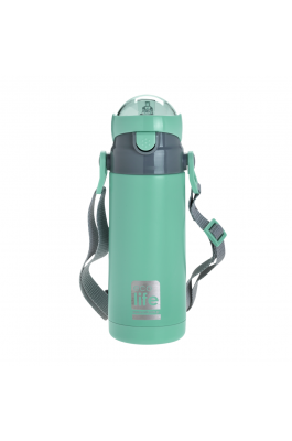 Ecolife Ανοξείδωτο Παγούρι Θερμός με Καλαμάκι 400ml Μέντα (33ΒΟ2988)